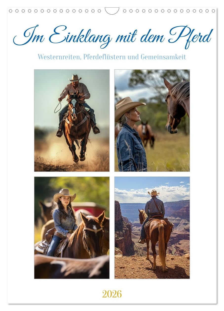 In harmony with the horse UK-Version (Wall Calendar 2026 DIN A3 Portrait), CALVENDO 12 Month Wall Calendar — image 1
