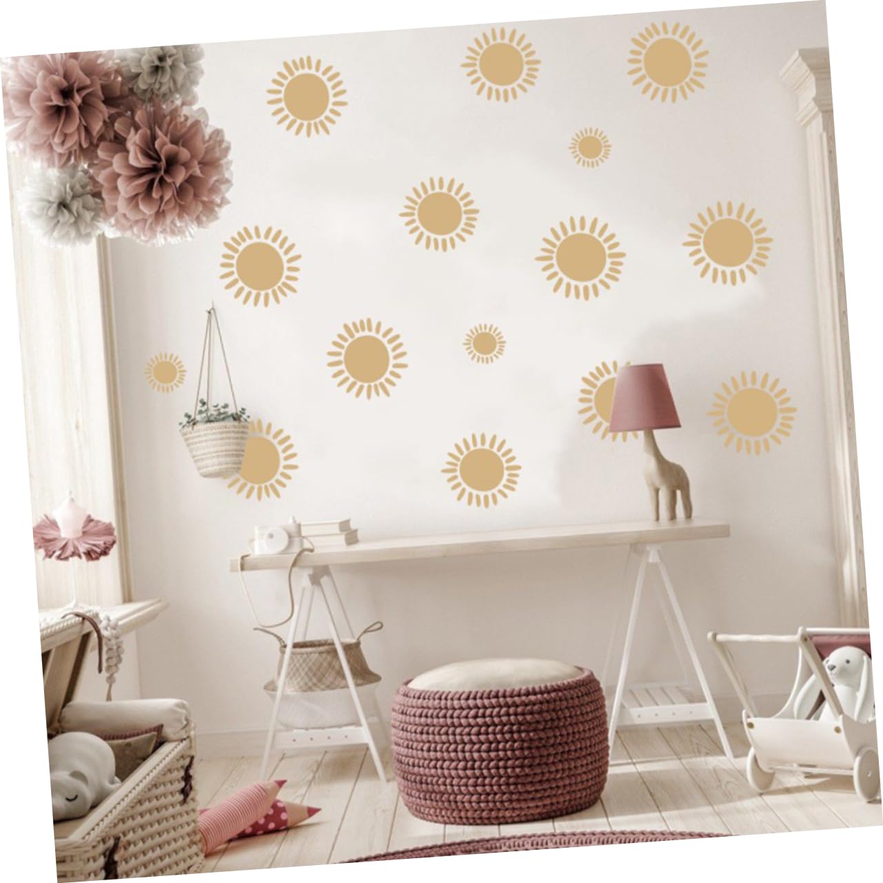 DOITOOL 15 Pz adesivo da parete sole Home decor pvc adesivo muro decorativo decorazioni di girasoli adesivi murali bohémien arredamento bohémien adesivi murali dei cartoni animati