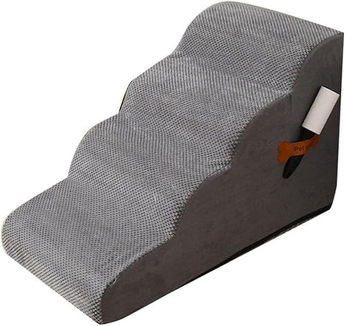 Amigo 4-Step Dog Stairs, Non-Slip Pet Ramp for High Beds | Four sturdy padded steps help small, senior and recovering pets reach high beds, with a non-slip base for secure indoor use