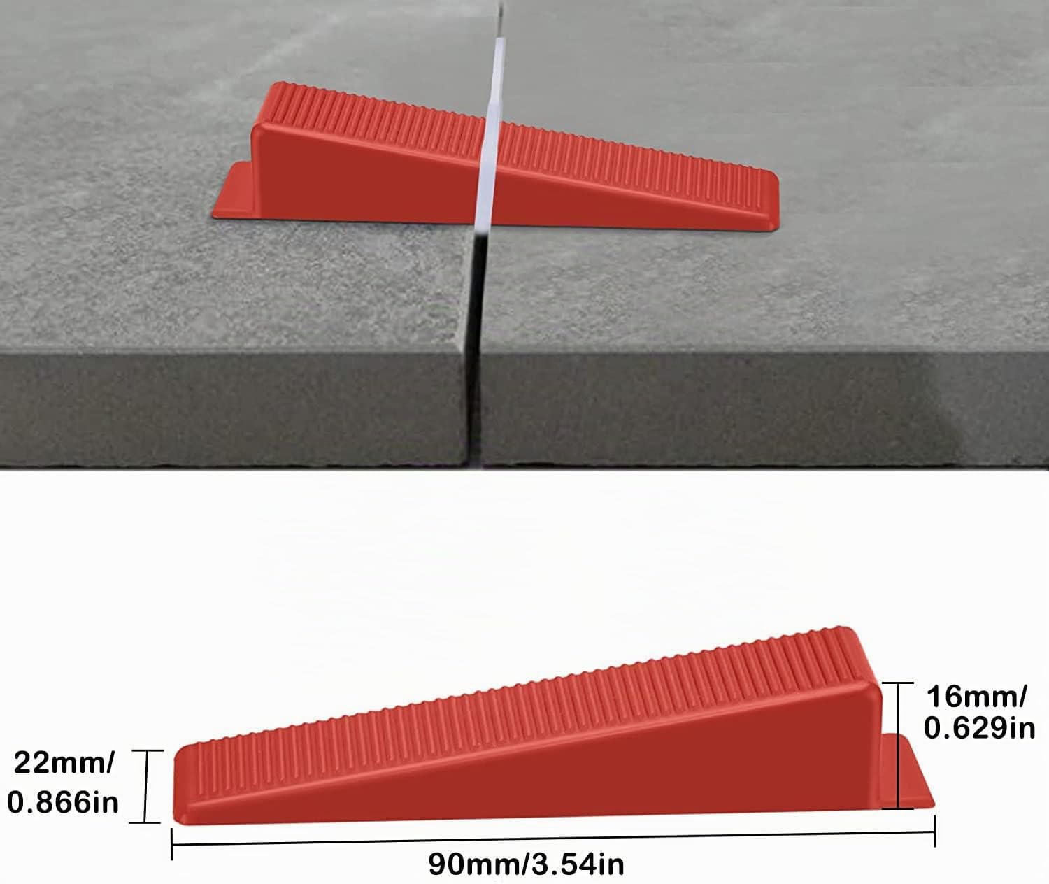 Cunei per piastrelle riutilizzabili, 200 pezzi, cunei per il montaggio delle piastrelle, dicendo addio alle piastrelle inclinate con questi cunei di alta qualità (90 mmx16 mm)