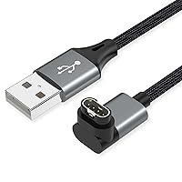 Vista 1 de AGVEE Paquete de 2 cables de carga de 3.3 pies para Garmin Watch, cable de carga trenzado en forma de L para Fenix, Forerunner, Vivoactive