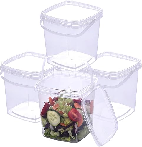 Miniatura 2 de SHPii - Recipientes cuadrados transparentes con tapas, sin BPA, aptos para congelador y microondas, reutilizables, preparación de comidas, comida