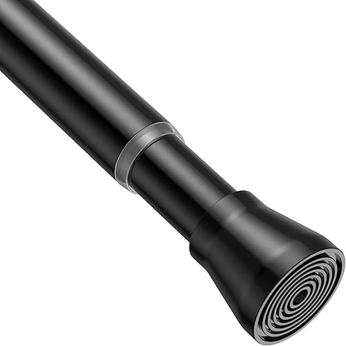 Barra de cortina de tensión para ventanas de 28 a 48 pulgadas, barras de tensión de resorte, barras de cortina negras, barra de resorte ajustable,