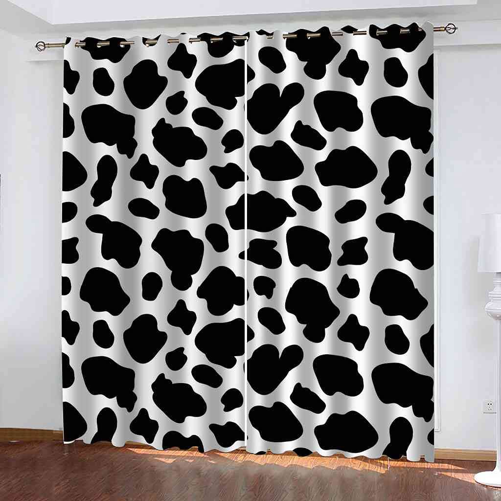 Rideau occultant enfant 200x160 cm noir et blanc à oeillets