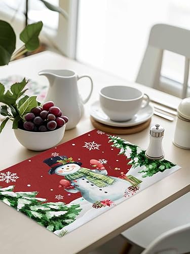 Miniatura 9 de Juego de 4 manteles individuales de cuadros verdes para mesa de comedor, día de San Patricio, camión, gnomo, trébol, a cuadros, rústico, duradero,