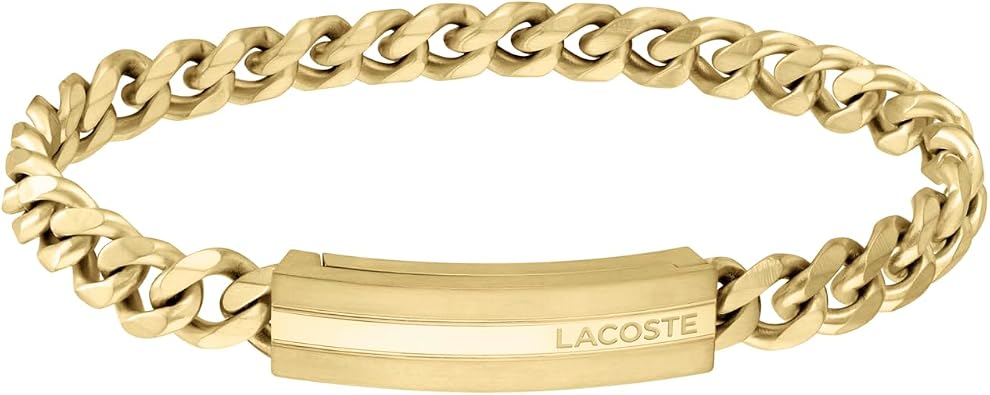 Lacoste Adventurer Chain Bracelet for Men - Stainless Steel Jewelry - Timeless Iconic Collection, Fashion Accessory - Gift for Him, Stainless Steel, No Gemstone