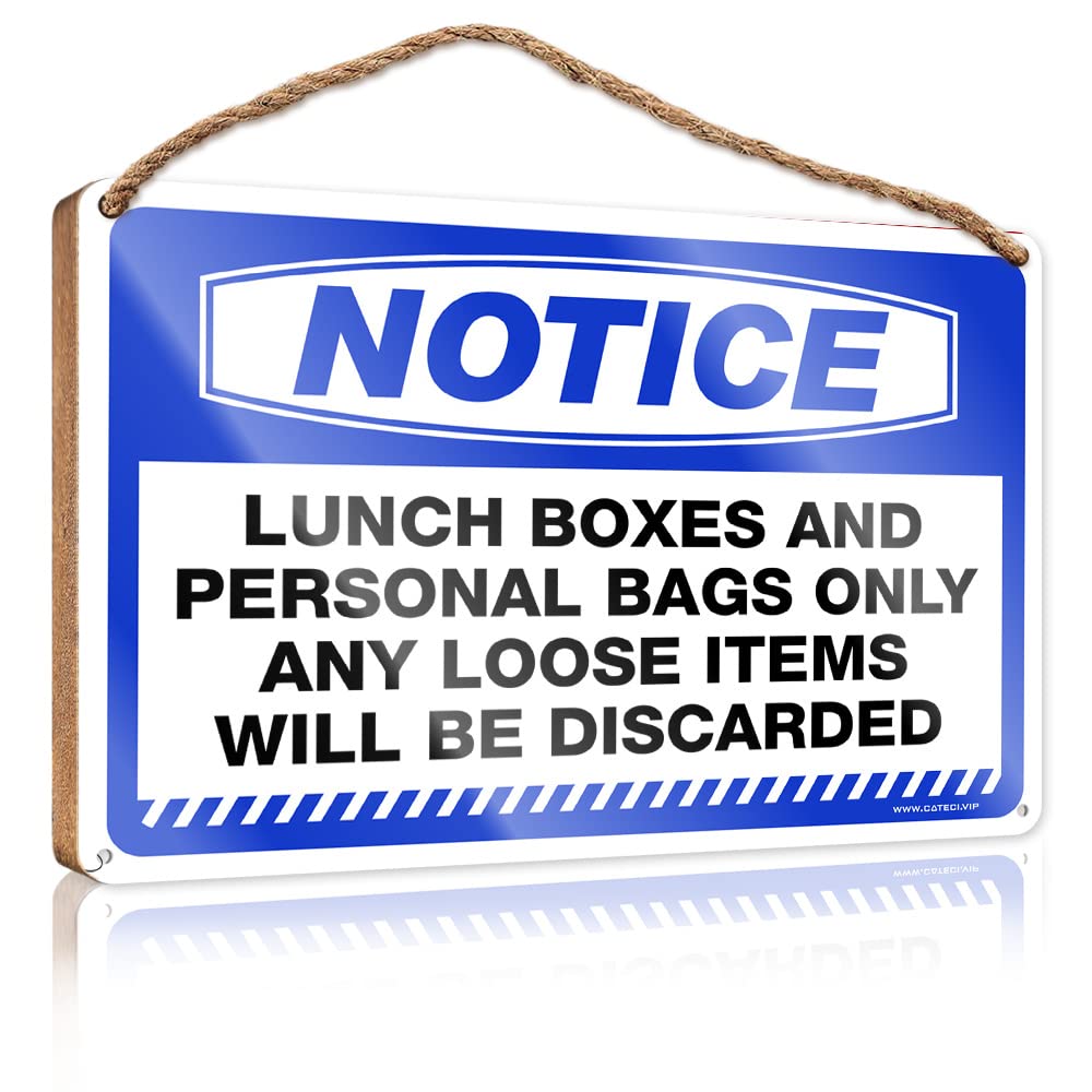 DTHA Fall Front Door Decor Notice Lunch Boxes And Personal Bagss Wooden Sign Front Sign No Solociting Signs(23X35CM)
