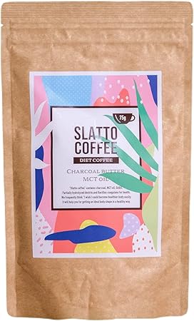 Amazon Amazon限定 Slatto Coffee スラットコーヒー 75g 30日分 チャコール Mctオイル Gaba 乳酸菌 チャコールクレンズコーヒー 漢方生薬研究所 ダイエットサプリメント