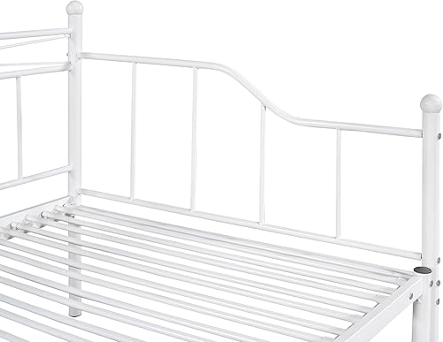 Miniatura 7 de SOFTSEA Sofá cama de metal de tamaño individual con nido, sofá cama resistente con nido desplegable para adolescentes, adultos, invitados, sofá cama