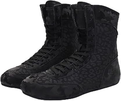 Zapatos de Lucha y Boxeo para niños - Zapatillas de Fitness para jóvenes, Zapatillas Altas Antideslizantes Culturismo, Kickboxing para Exteriores para Mujeres y Hombres0