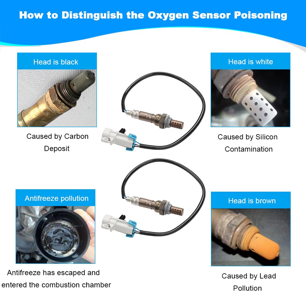 JDMON 2PCS O2 Oxygen Sensor Upstream Downstream Replacement for Chevy HHR, Equinox, GMC Sierra 1500, Buick LaCross, Cadillac CTS Compatible with 234-4668, 250-24470, 12594452