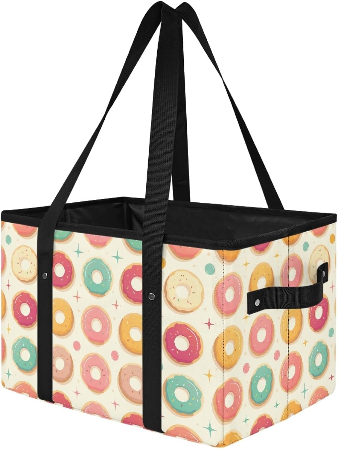 Portable Foldable Tote Basket with Sturdy Handle Shopping Container