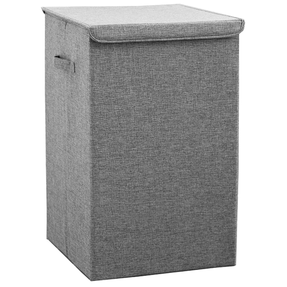 LALAFINA Multifunktionaler Wäschekorb mit Deckel aus Waschbarem Baumwoll Leinen Gewebe Großer Schmutzwäschebehälter Stabiler Kleiderorganizer für Badezimmer und Schlafzimmer