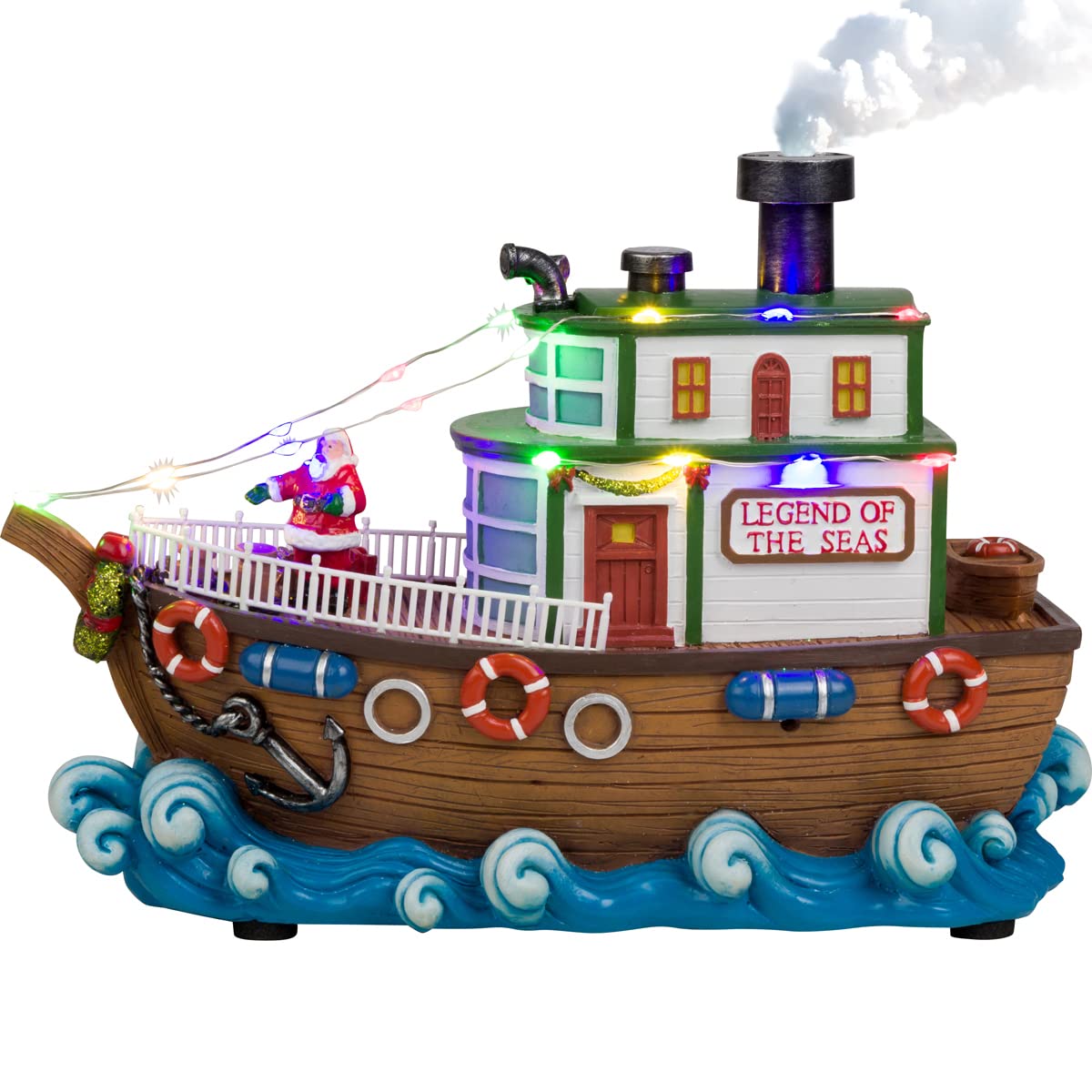 Buy One Holiday Way Santa Ship Boat with Sounds and Smoke LightUp