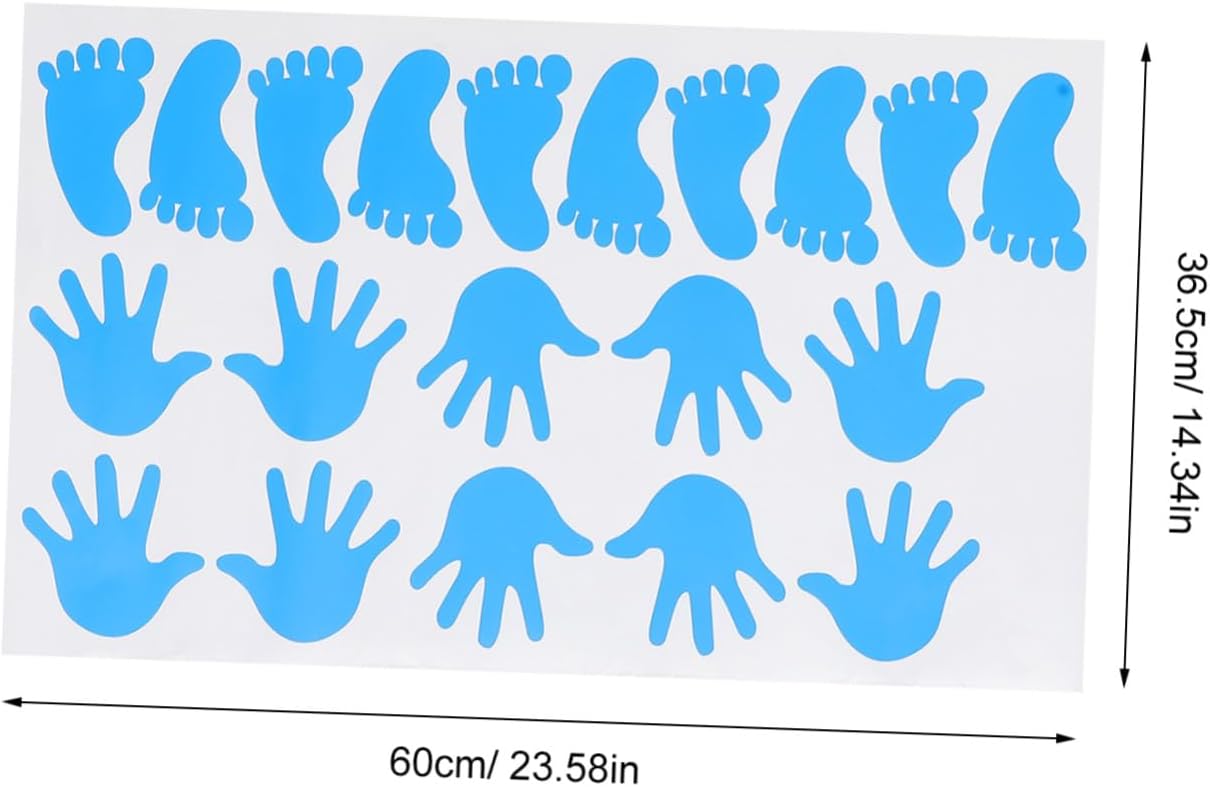 Colorful Handprint and Footprint Floor Stickers, Self-Adhesive Decorative Decals 40 Pairs Small Prints in Red, Blue, Green, Yellow for Nursery, Classroom, and Playroom
