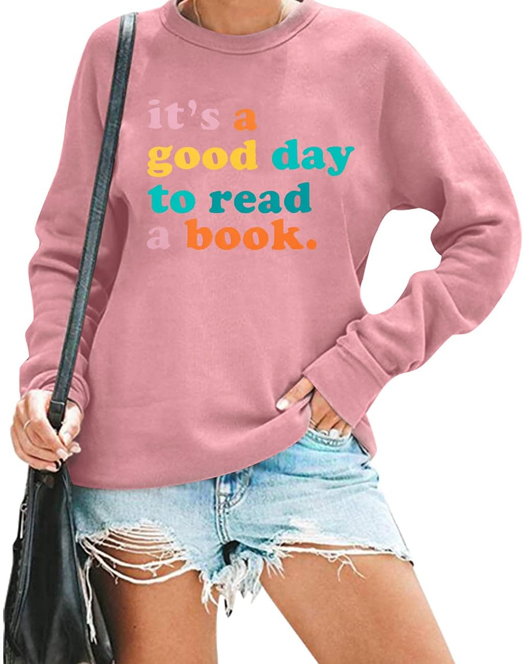 LUKYCILDTeacher Shirt Women Book Lovers Sweatshirt Funny Graphic Shirts Long Sleeve Reading Book Gift Top