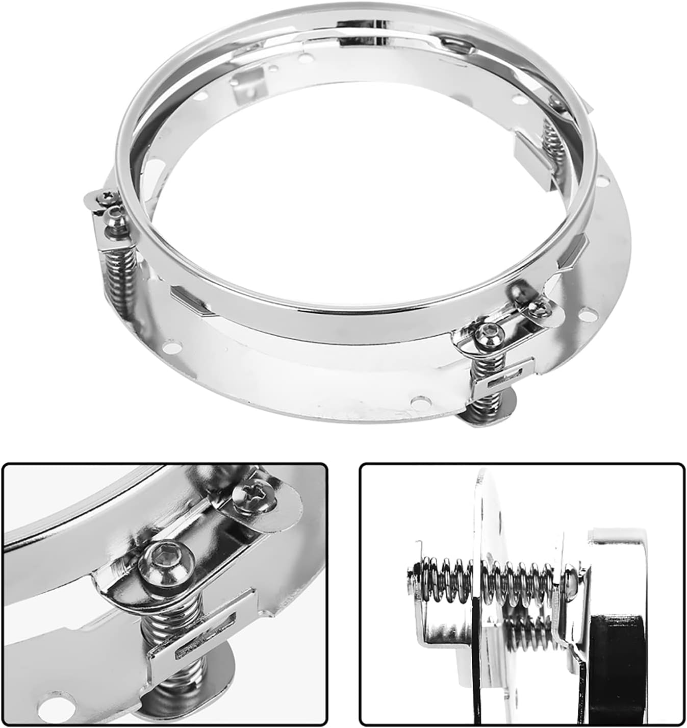7 Inch Car Headlight Mounting Bracket, Universal Fit Round LED Light Grill Guard for Off-Road Truck Motorcycle (Silver)