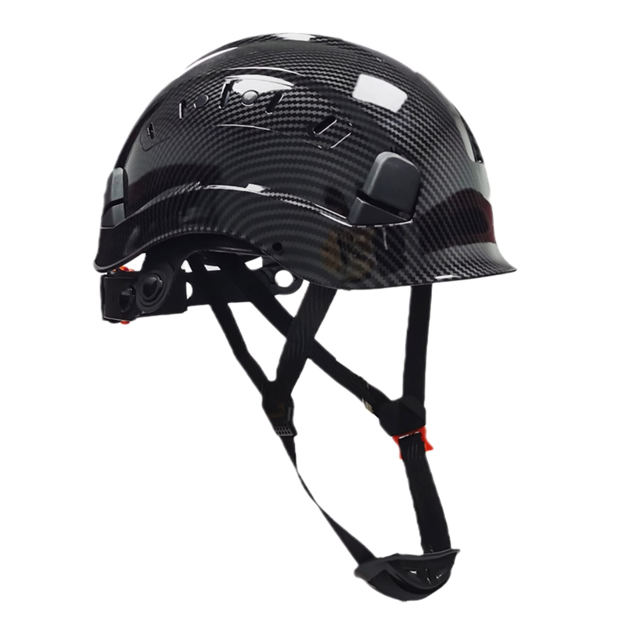 Casque de Sécurité Casque de Sécurité Poli 6 Points Type Y Menton Avec Casque de Protection Casque de Structure Réglable Protection Avancée Contre Les Chocs/Noir/Poli Ca