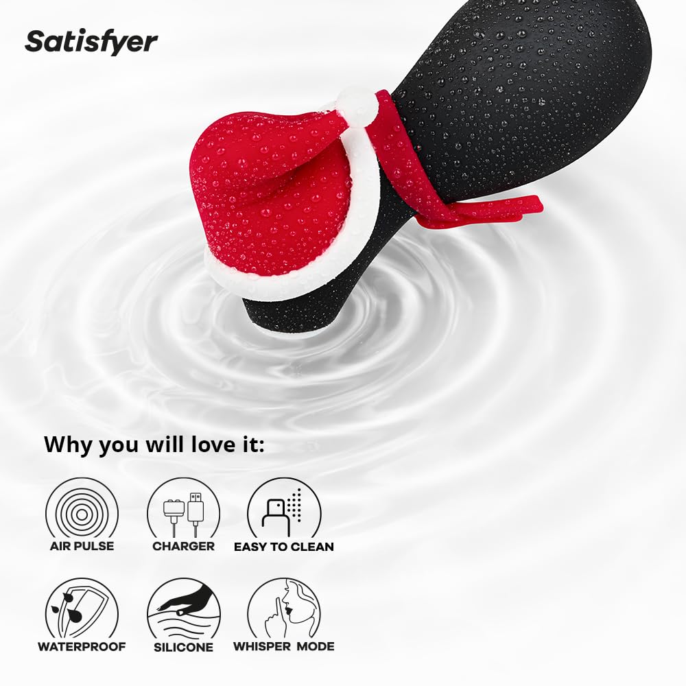 Satisfyer Penguin Holiday Edition | Vibromasseur Air Pulse | Doppia stimolazione | Sex Toy Donna impermeabile (IPX7) | Silicone medico e ricaricabile | 12,5 cm Travel Clitoral Sex-Toys