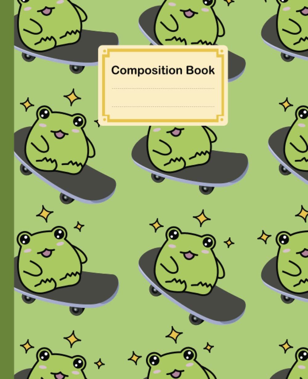 Composition Book: Frog on Skateboard | College Ruled Lined Notebook | Kawaii Aesthetic Cute Journal for Kids & Teens, Girls, Boys