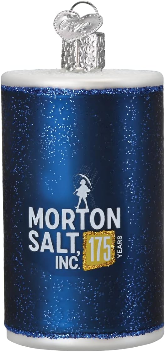 Old World Christmas Morton Salt Can Glass Blown Ornament for Christmas Tree, Handcrafted Holiday Decoration, Food Collection - Image 2