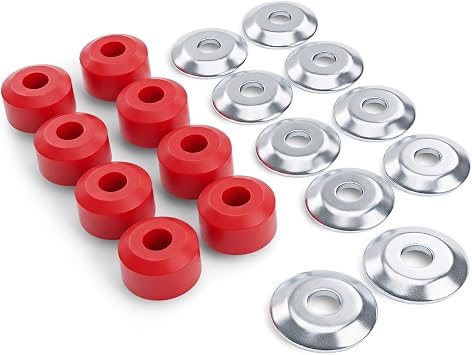 KSP Universal Sway Bar Bushings&Washers Kit for Pair of Stabilizer Sway Bar End Link,Whole Set Aftermarket PU Grommets with Grease Pack Replace for Chevy Dodge Ram Ford Factory Worn-out Rubber Bushing