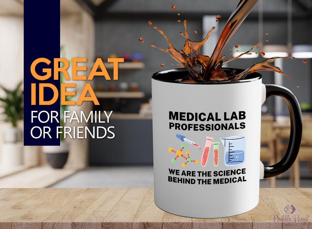 Med Laboratory Professionals 2Tone Mug 11oz Black -Med Laboratory Professionals A - Doctor Pharmacist Nurse Pediatrician Lab Scientist Lab Assistant Biologist Microbiology