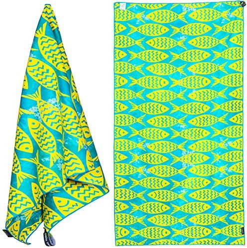 AYAROMA 4MONSTER Microfiber Beach Towel for Travel - Quick Dry Super Absorbent Lightweight Towel for Swimmers, Sand Free Towel, Beach Towels for Kids & Adults, Pool, Swim, Water Sports, 63x31''