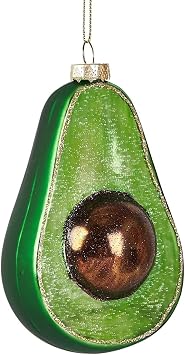 Hanging Christmas Ornaments 2025, Handcrafted Glass Blown Xmas Tree Decorations Holiday Ornaments Funny Gifts Collectible Winter Festival Decor for Home Party, Avocado