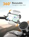 WOCBUY Support de téléphone de vélo, [Amandeur de vibration] [Sans outil] Support de portable de moto, [Coussin Silicone] Support pour guidon de vélo avec verrouillage de sécurité compatible avec iPhone et des téléphones intelligents 4.7-6.9''