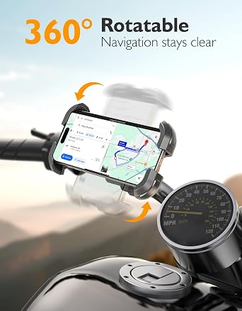 自転車用携帯電話ホルダー 振動ダンパー ツールフリー オートバイ用携帯電話マウント シリコンクッション ハンドルバーマウント セキュリティロック付き iPhone、Samsung、4.7~6.9インチのデバイスに対応