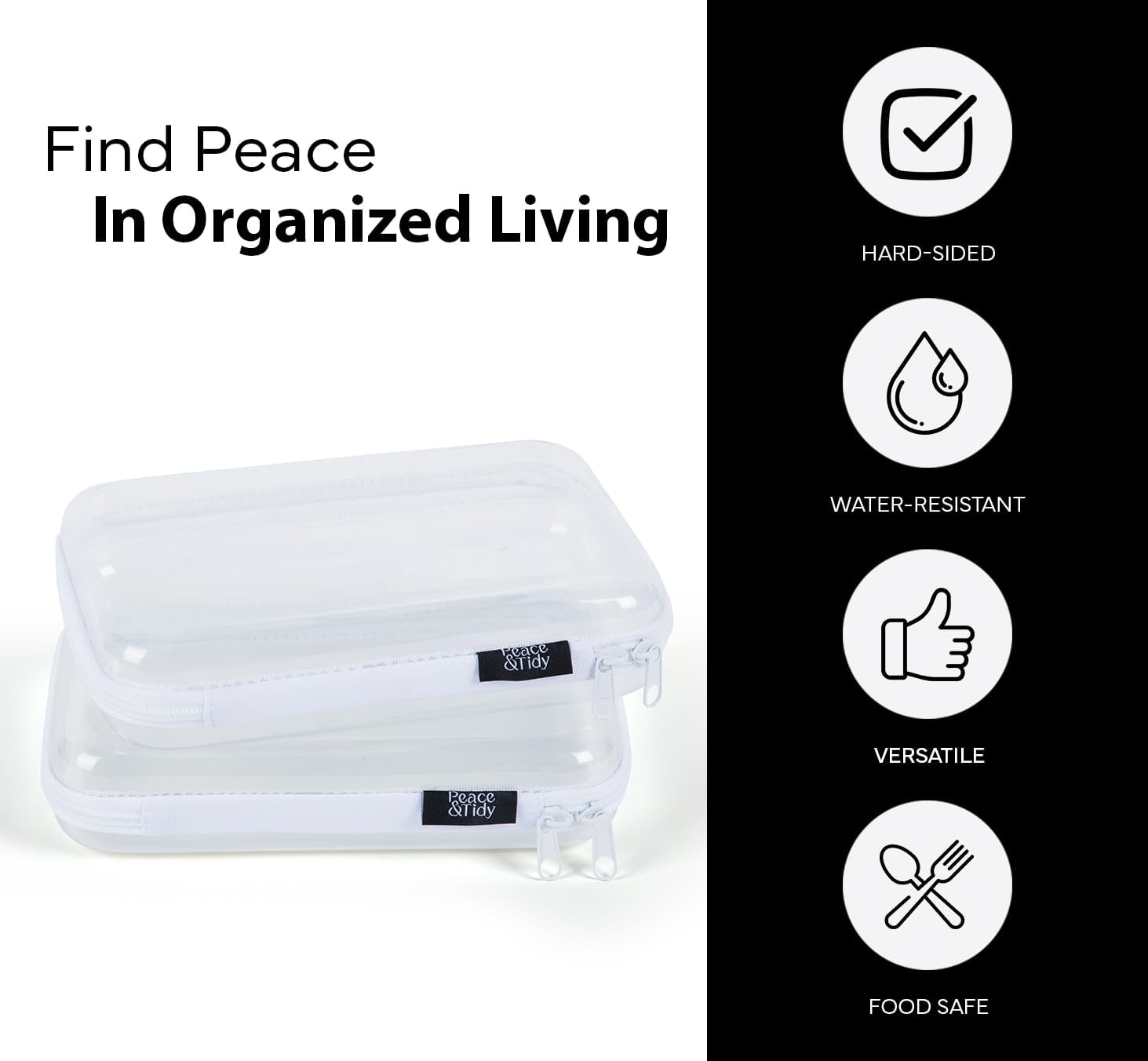 Amazon.com - Peace & Tidy Clear Zippered Storage Bin – 5.5