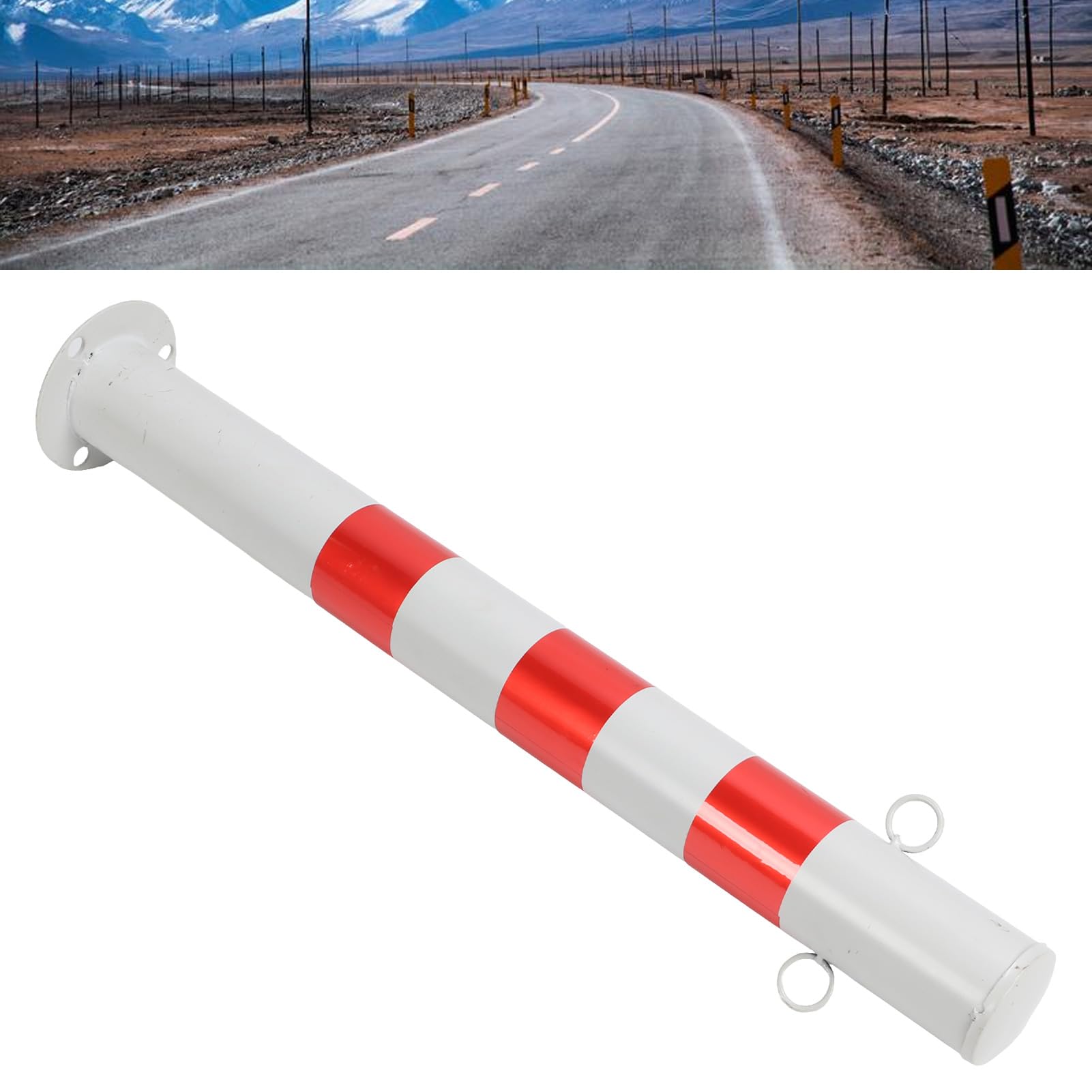 Paletto stradale da 75 cm con gancio Delineatore del traffico di sicurezza Palo di controllo della folla Palo di segnalazione stradale (Rosso Bianco)