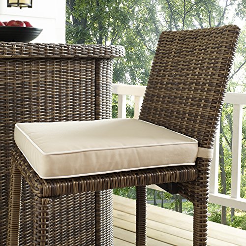 Crosley Furniture 3-Piece Bradenton Outdoor Wicker Bar Set With Two Stools And Cushions - Sand #TOP5