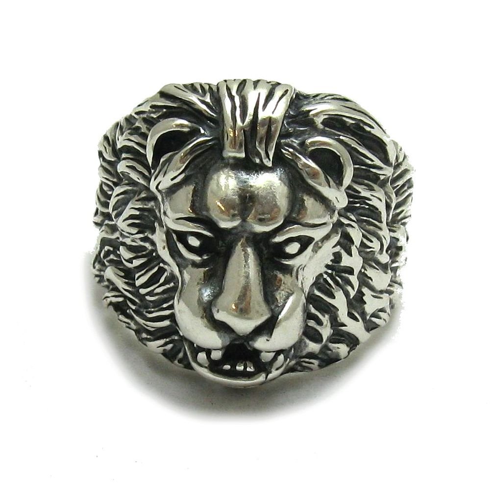 Anillo plata de ley sólido 925 León R001082