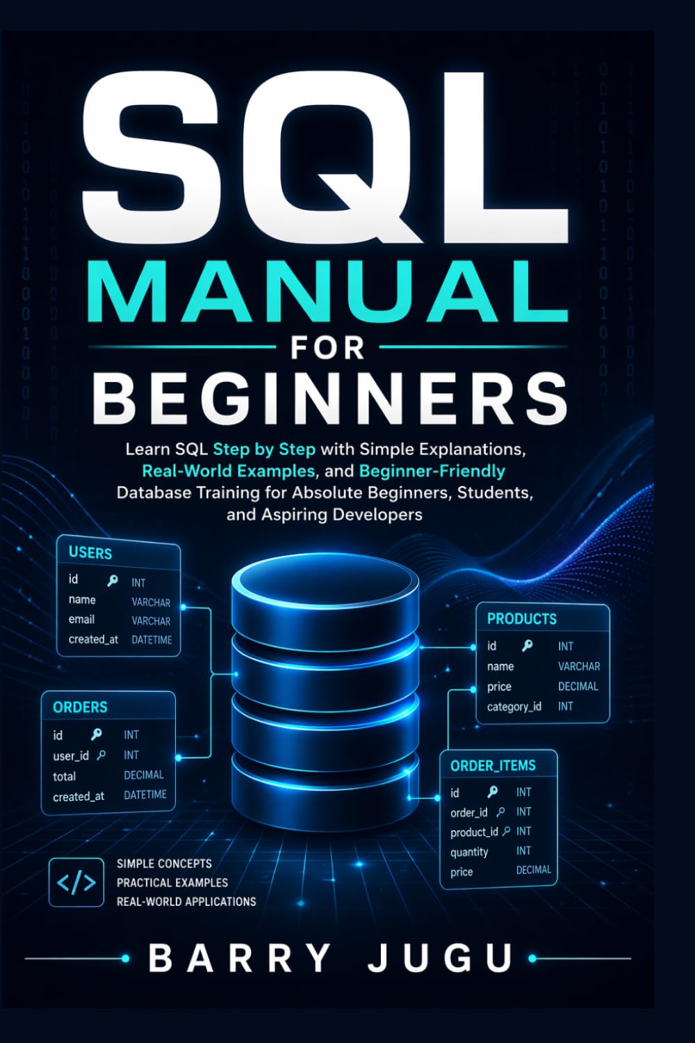 SQL Manual for Beginners: Learn SQL Step by Step with Simple Explanations, Real-World Examples, and Beginner-Friendly Database Training for Absolute Beginners, Students, and Aspiring Developers