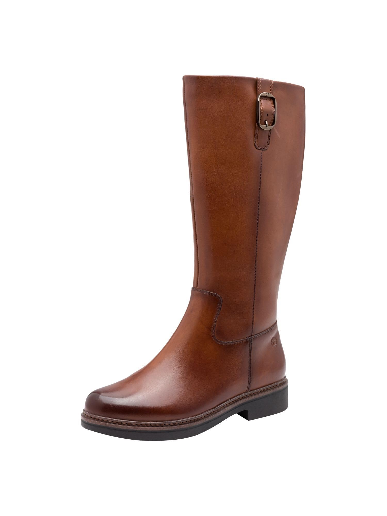 Tamaris Comfort Women’s Boots with Stretch Knee-High, Cognac, 7,5 UK