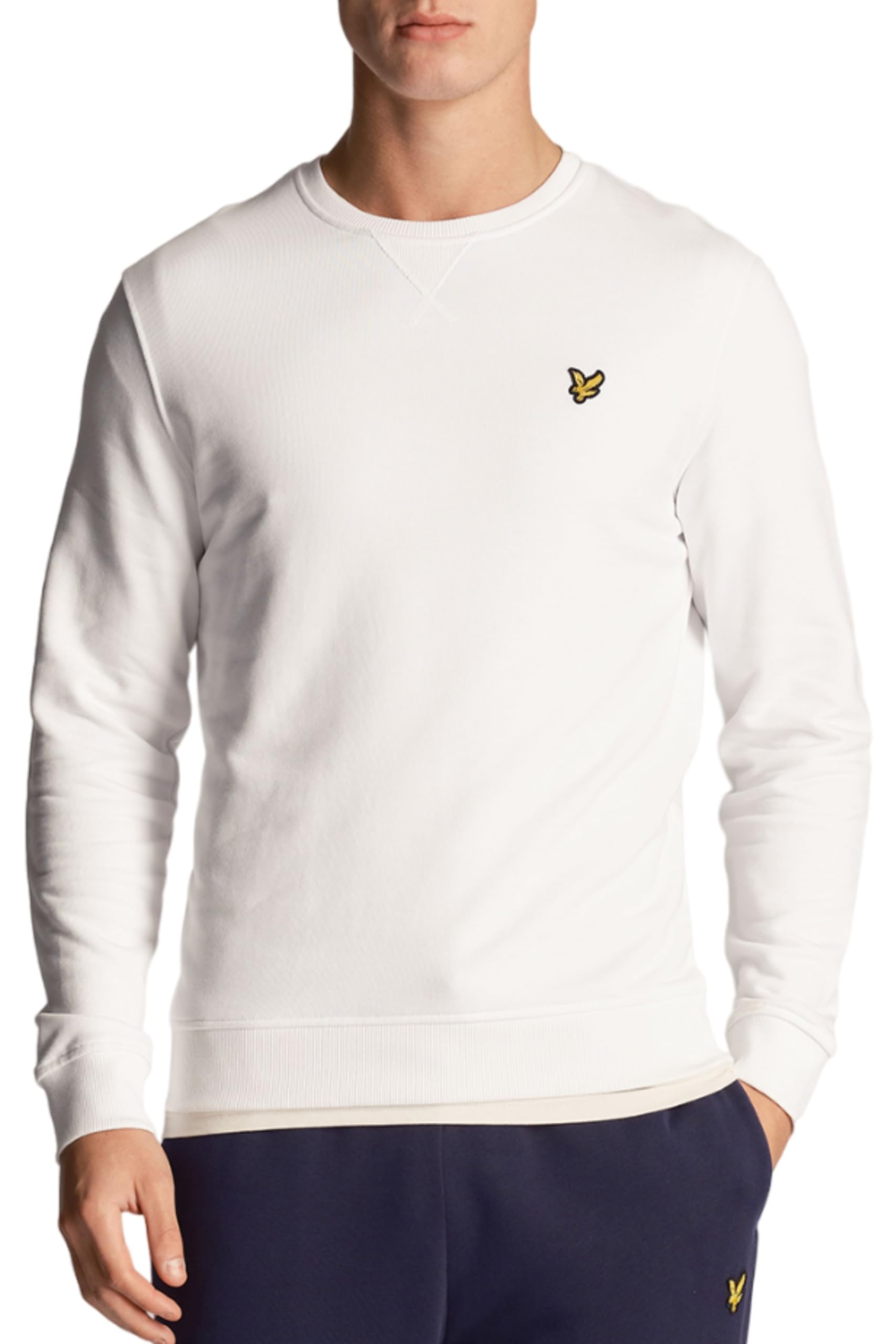 Lyle And Scott Men's White Cotton Crew Neck Sweatshirt  S