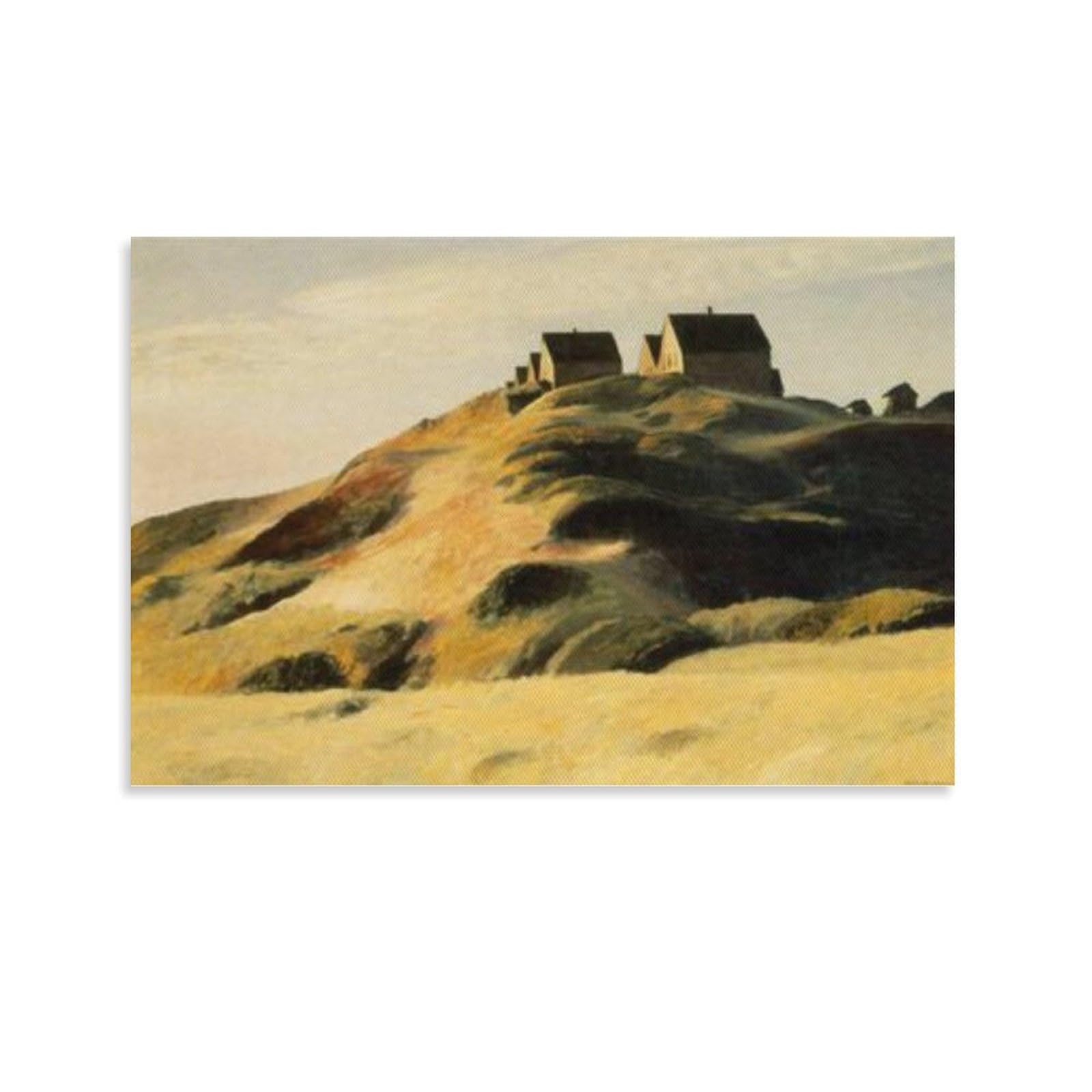 Edward Hopper Corn Hill Print - Famous Painting Poster Wall Art Poster Scroll Canvas Painting Picture Living Room Decor Home 16x24inch(40x60cm)