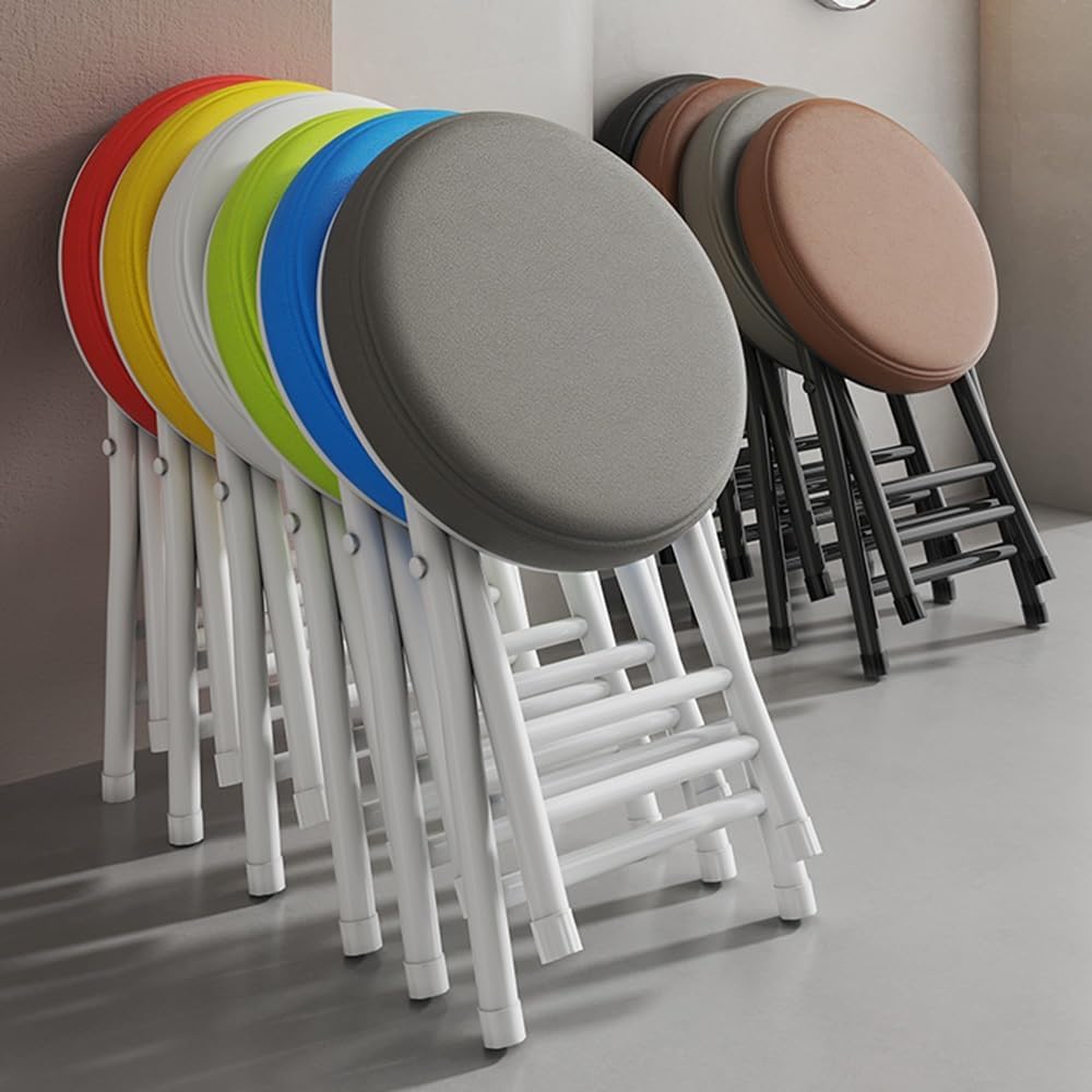 Sgabello imbottito pieghevole da 50 cm/20 pollici, sgabello da bar ad altezza bancone, seduta portatile, pieghevole e impilabile per adulti.