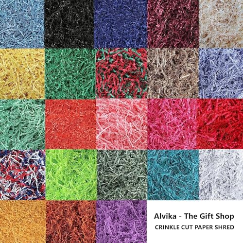 Alvika - 100 Grams - Beige/Cream - Soft & Thin Crinkle Cut Paper Shred Filler great for Gift Wrapping, Basket Filling, Birthdays, Weddings, Anniversaries, Valentines Day, and other occasions 7 61aT+3Q+JNL