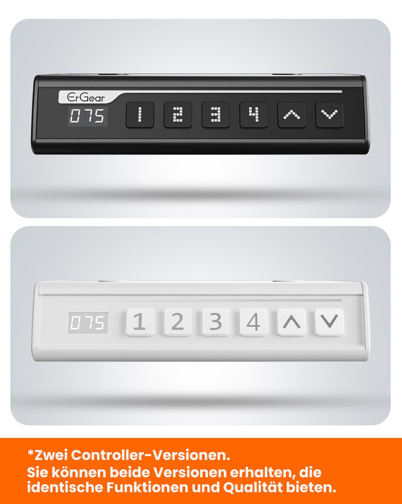 ErGear Höhenverstellbarer Schreibtisch mit Schublade, 140x80 cm, Weiß | Schreibtisch Höhenverstellbar, 4-Speicher-Smartpanel, mehrteilige Platte, T-Fuß-Design, robust und standsicher.
