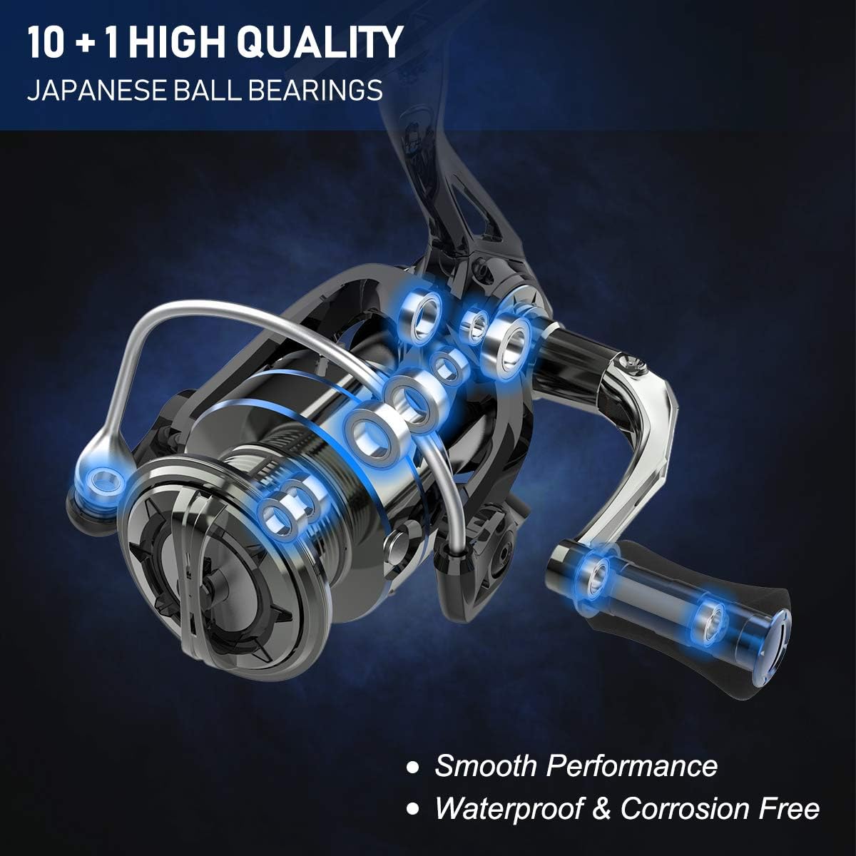 Tempo Apex Spinning Reel, Ultralight Premium Magnesium Body, Super Smooth Fishing Reel with 10 + 1 BB, Powerful and Durable Reel with Strong 39lb Max Carbon Fiber Drag