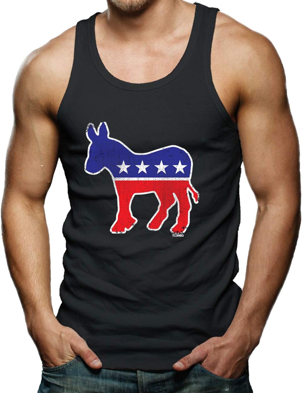 Democrat Donkey Men's Tank Top (Black, XXX-Large)