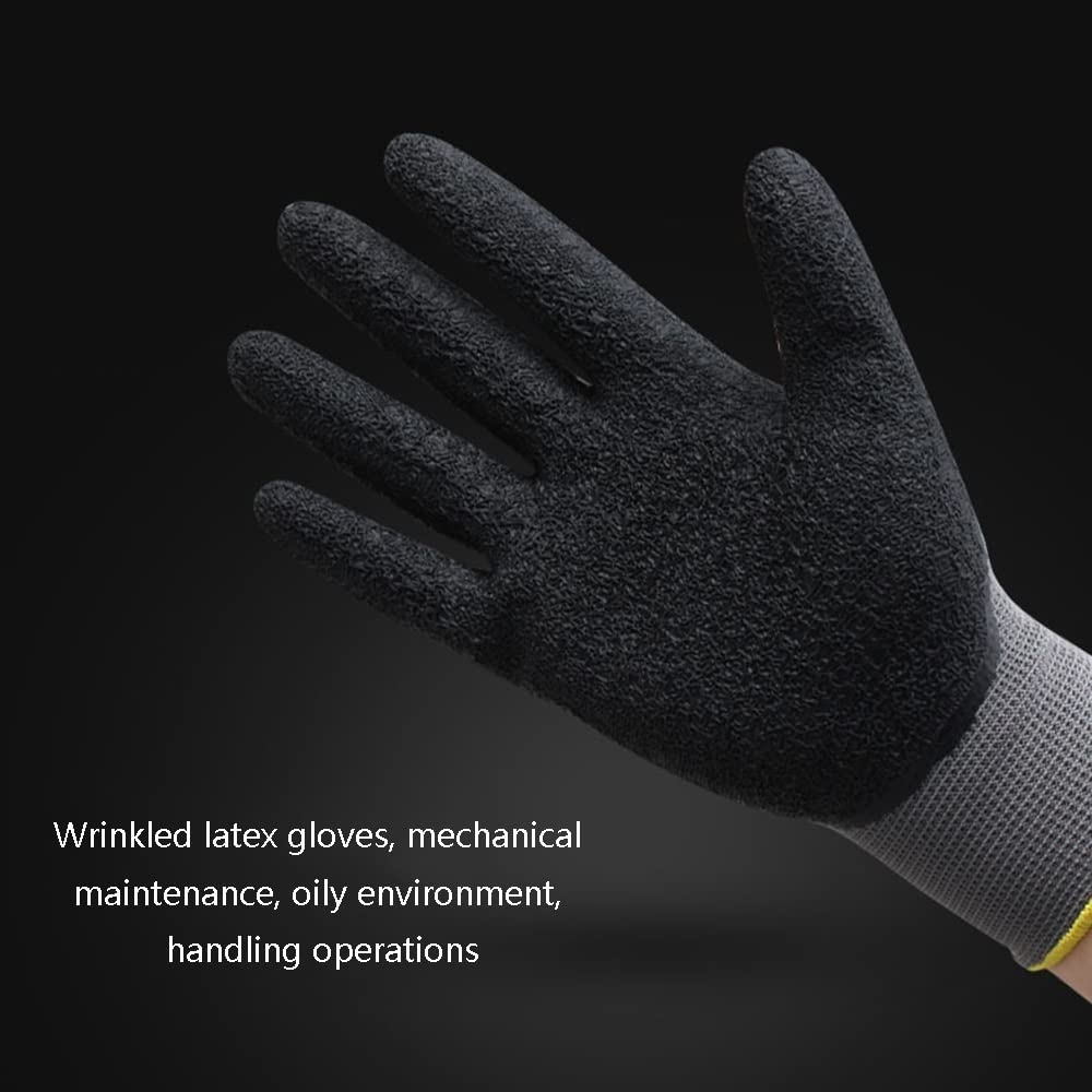 Axdwfd Guantes Comerciales, Guantes De Trabajo Duraderos Antideslizantes, Guantes De Nitrilo, Suaves Y Cómodos, 12 Pares (Size : XL)