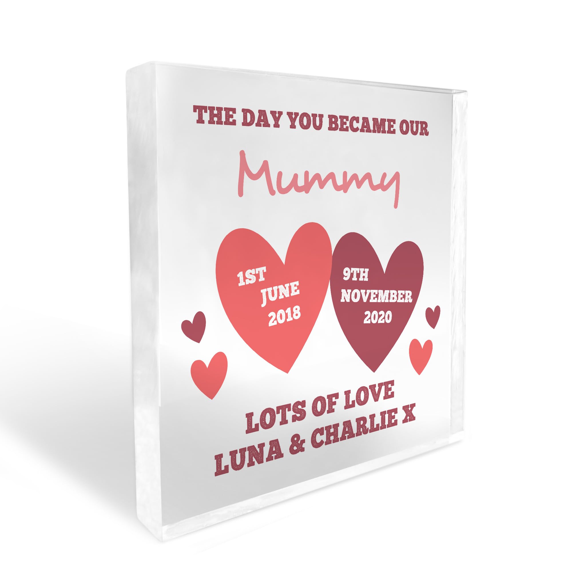 Red Ocean Personalised 1st Mothers Day Gift, New Mummy Gift, Gift For Mum, Day You Became Our My Mummy, Mum Gift From Daughter Son, Keepsake Gift For Mummy Mum