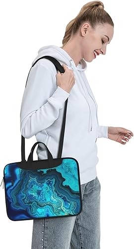 Miniatura 7 de Brillante Aqua Azul Turquesa Portátil Bolsa De Computadora Slim Bolsa De Hombro Portátil Cubierta De La Caja Del Portátil Para Mujer Hombre