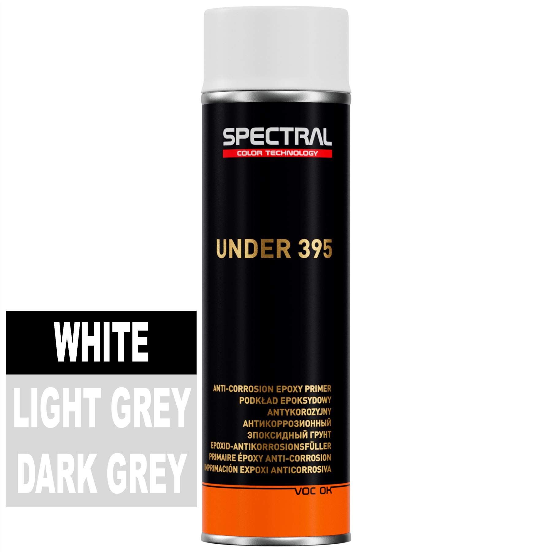 Spectral Novol UNDER 395 Epoxy Primer (White) Excellent Adhiesion to Bare Metal with Special Anti-Corrosion Additives for a perfect smooth service 500ml Aerosol