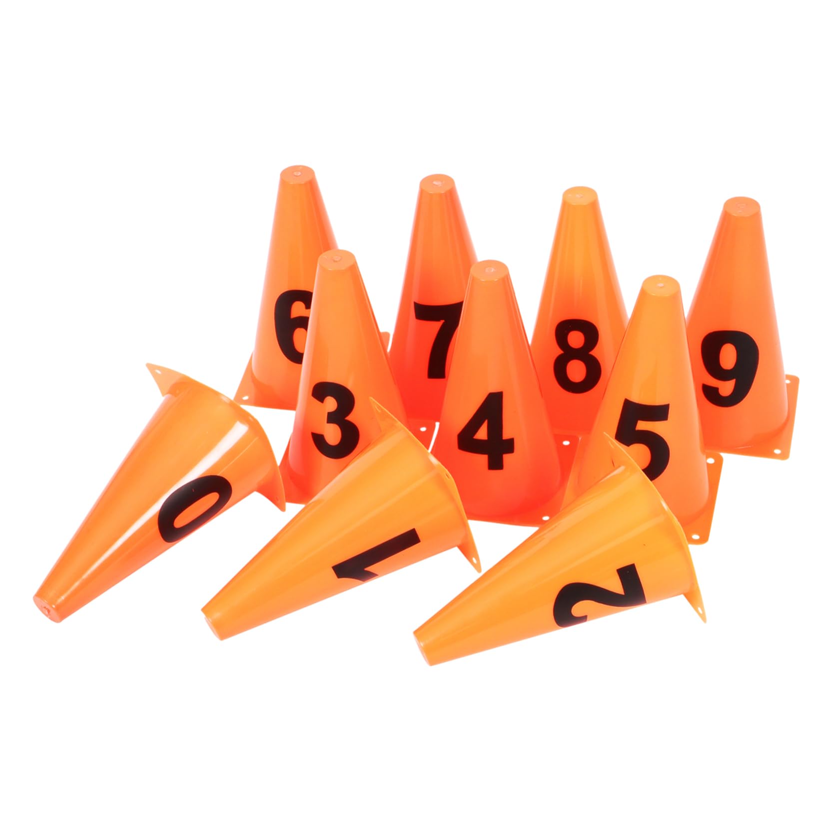 UPKOCH Lot de 10 Cônes Numérotés avec Logo Numérique pour Le Sport Cônes Dentraînement en Plastique À Base Plate pour Les Exercices De Football