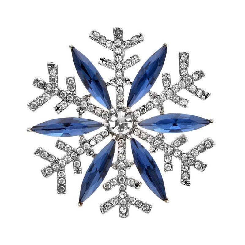 Image of Christmas Brooch Pins Crystal Christmas Tree Snowflake Jingle Bell Reindeer Enamel Brooches Holiday Party Gift for Women